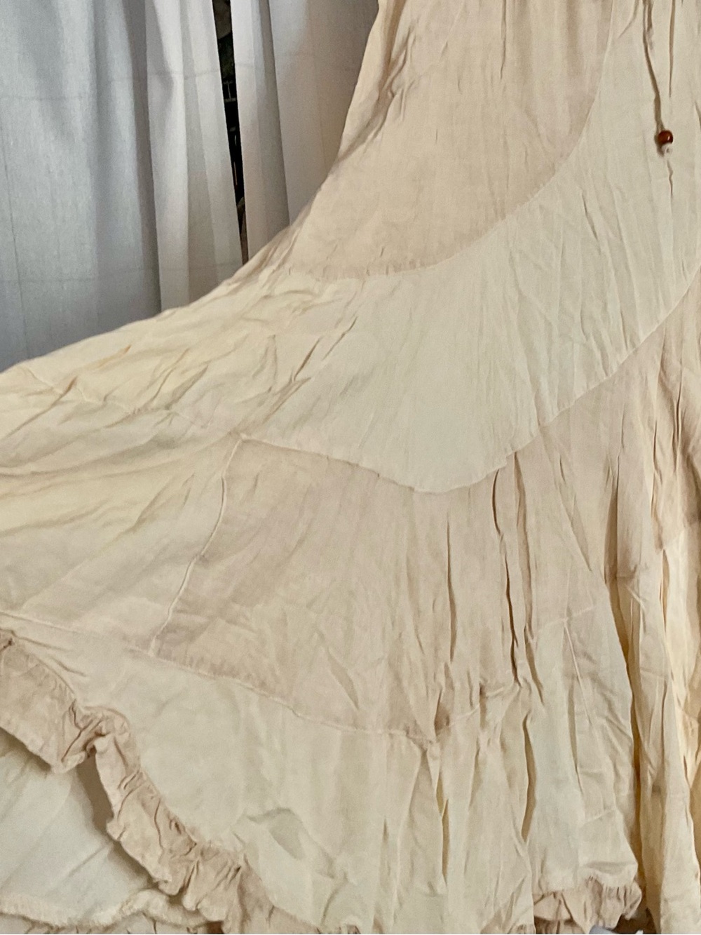 NWT Young Threads Cream Tiered Maxi Skirt